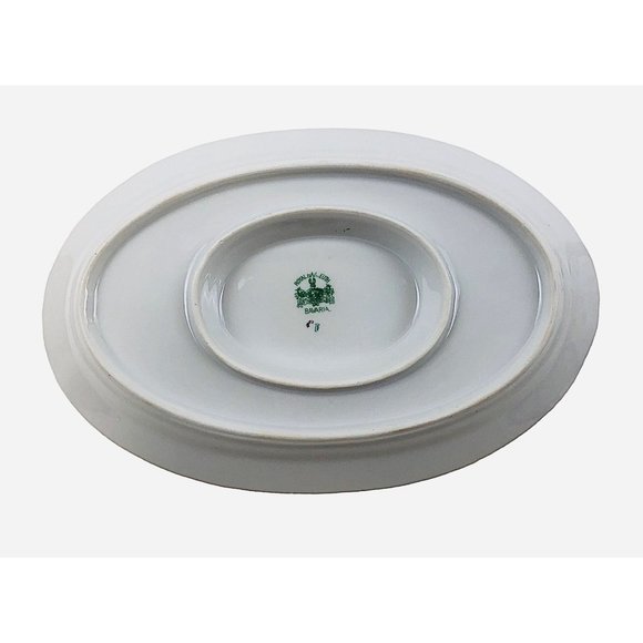 Royal Beyreuth Gravy Boat Bavaria Porcelain Gold Trim Floral Attached Underplate - Picture 7 of 9